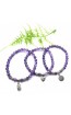 Pulseira Ametista Bola 5mm com Amuleto