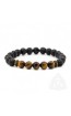 Pulseira 5 Pedras, Lava com Olho de Tigre - Esferas 8 mm